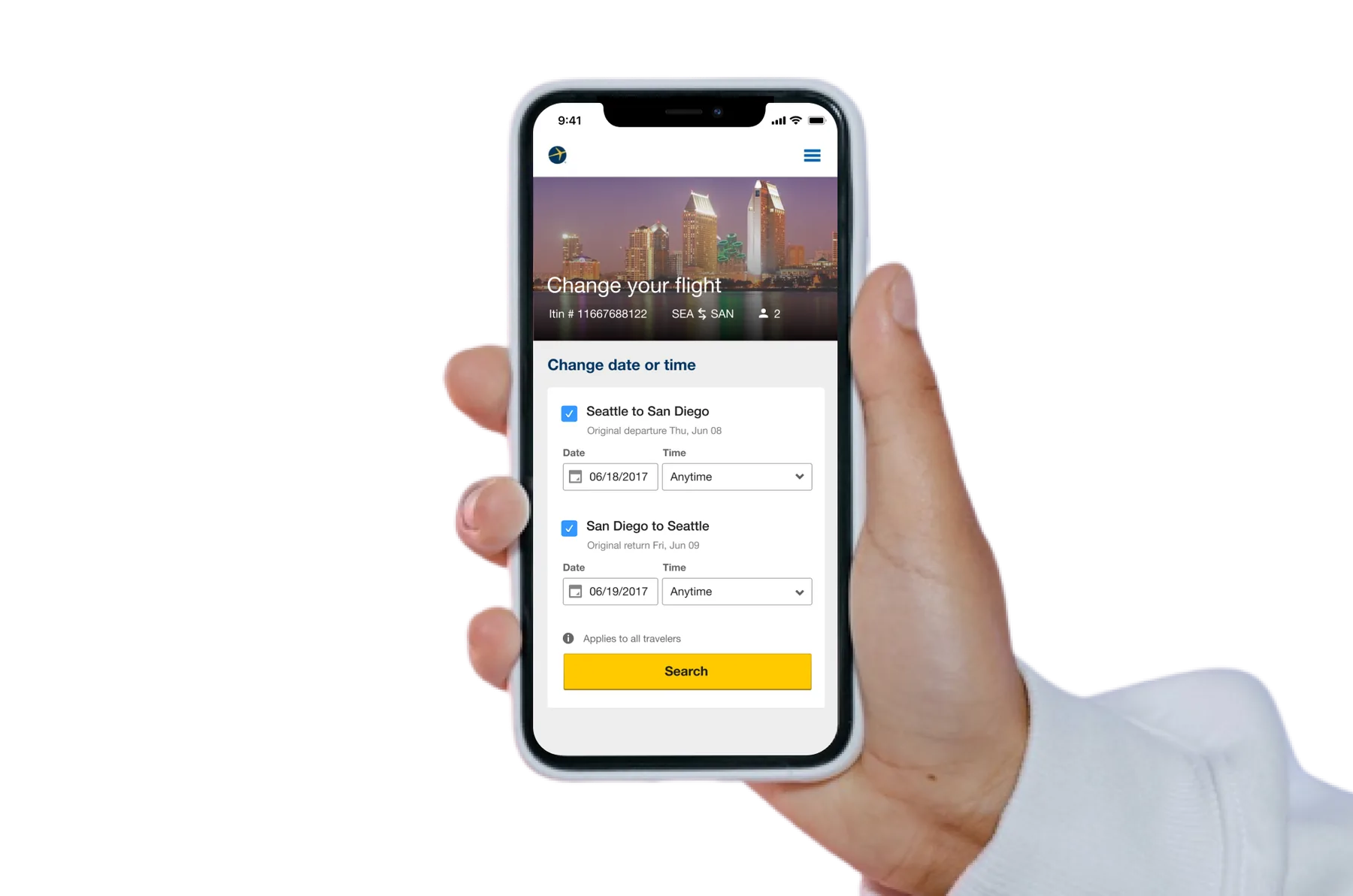 Flight change — Expedia