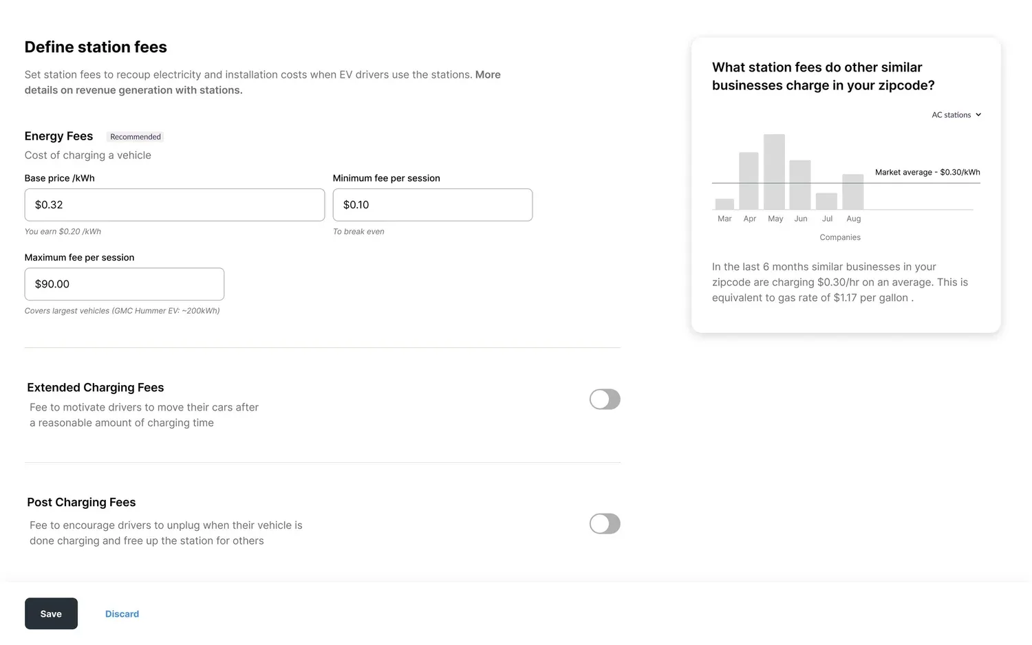 The redesigned pricing flow with inline guidance and benchmarks