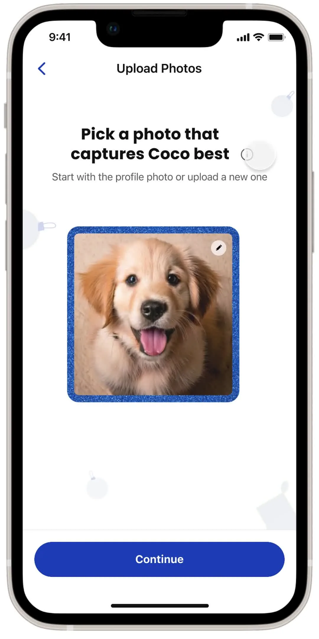 The final AI pet portraits prototype running in the Chewy mobile app