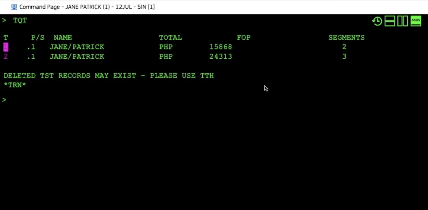 A GDS command prompt — one of several tools agents juggled