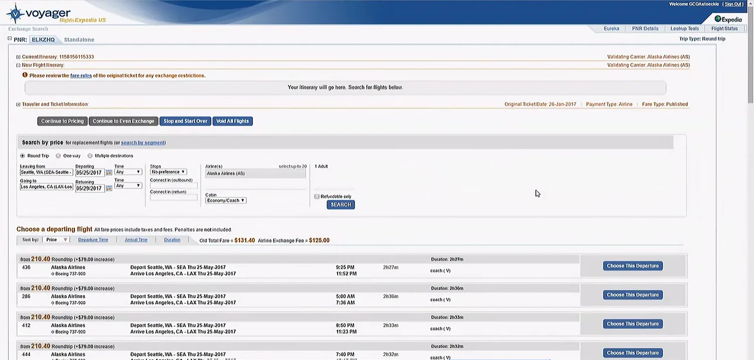 The legacy Flights UI agents worked in
