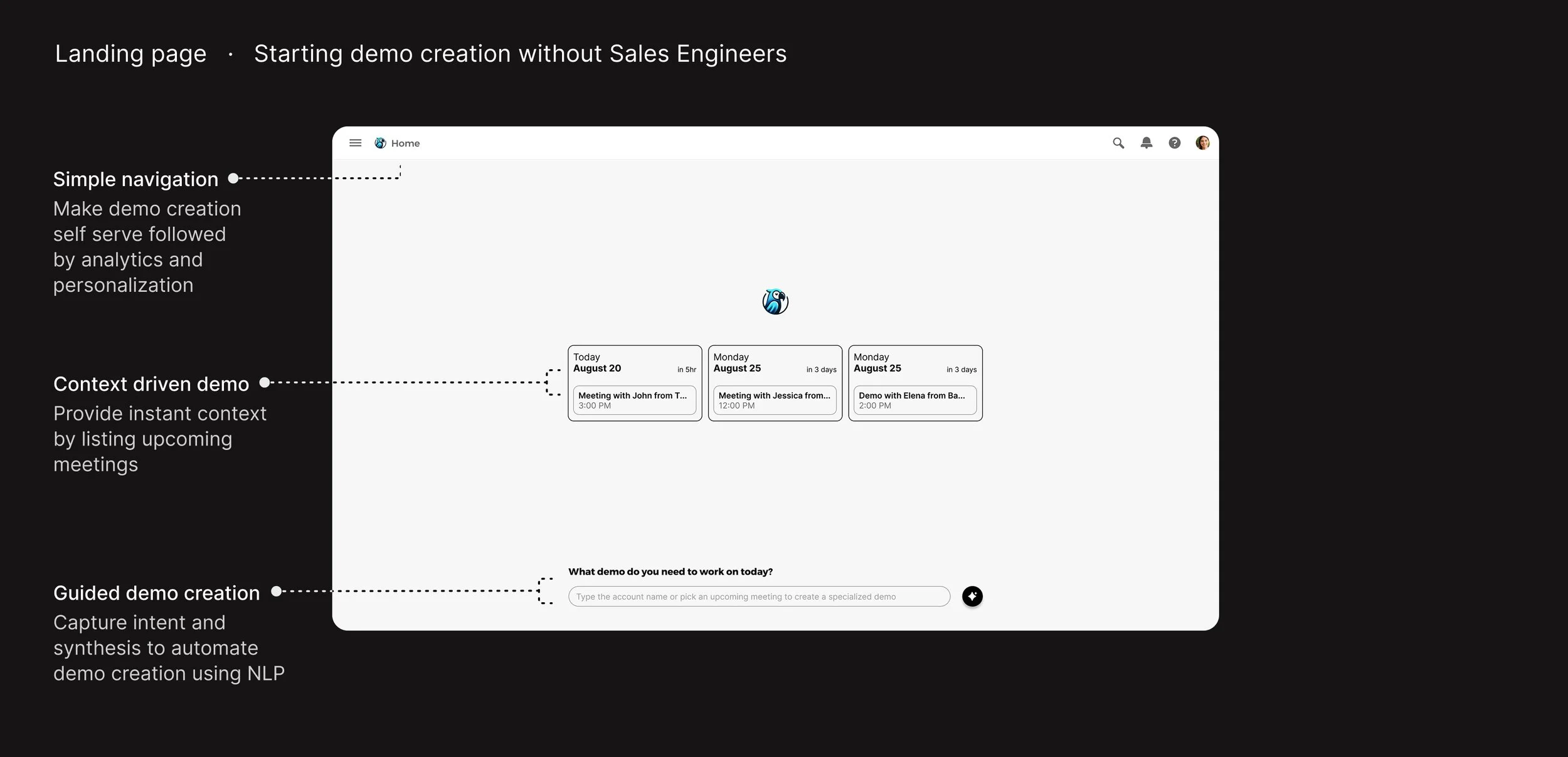 Iteration 1 — self-serve demo creation